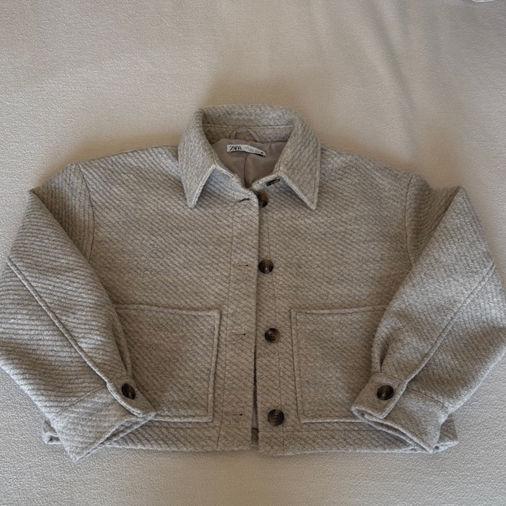 Zara Light Gray Quilted Jacket